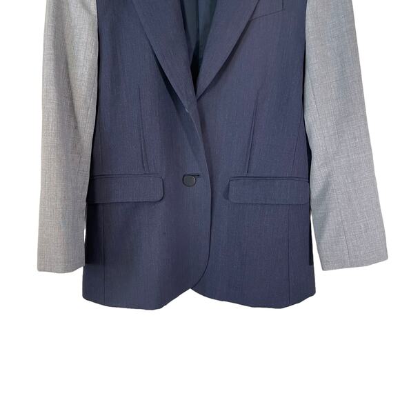 ATM Anthony Thomas Melillo Womens 100% Wool Sport Blazer Jacket Blue Gray Size 4 - Picture 6 of 16